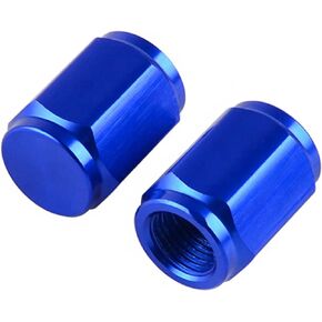 Blue Tire Caps - Premium CNC Aluminum Valve Stem Caps (2-Pack) | Universal Valve Stem Cover Caps for Motorcycles, Bikes, ATVs, Cars & Trucks (Blue)
