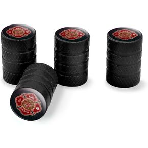 Firefighter Fire Rescue Maltese Cross Tire Rim Wheel Aluminum Valve Stem Caps