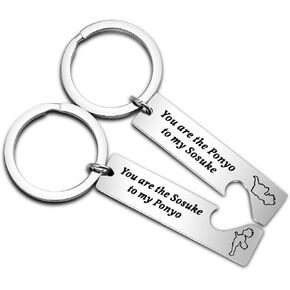 FEELMEM Anime Ponyo and Sosuke Gift You are the Ponyo to my Sosuke Keychain Set For Animal Fans