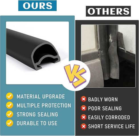 RV Slide Out Seal 1 × 15/16 بوصة × 40 قدمًا على شكل حرف D RV حشوات منزلق للخارج 018-312-EKD سدادة مطاطية بديلة لـ RV Camper Slide Out - أسود in Kuwait
