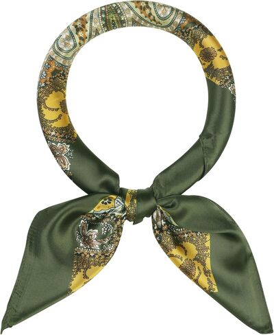 Women's Satin Square Scarf, 35" Large Paisley Symmetric Silk Like Hair Scarf Head Sleeping Wrap Bandanas in Saudi Arabia