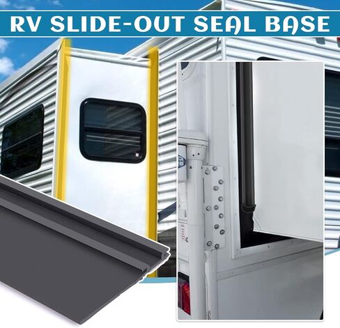 RV Slide Out Seal 1 × 15/16 بوصة × 40 قدمًا على شكل حرف D RV حشوات منزلق للخارج 018-312-EKD سدادة مطاطية بديلة لـ RV Camper Slide Out - أسود in Kuwait