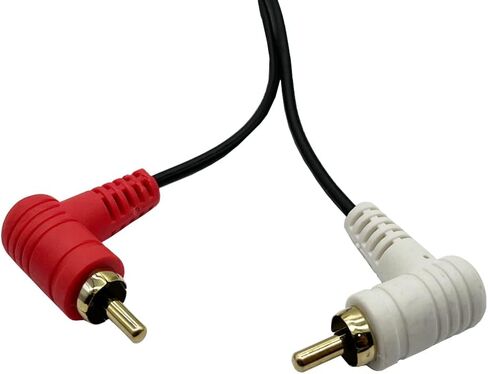 RCA Splitter Audio Cable, Gold-Plated RCA Female to Dual Male 90 Degree Angle Audio Adapter Cable, Lotus Cable -8 Inch(F Straight/2 M Bend) in Saudi Arabia