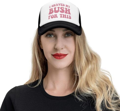 I Shaved My Bush for This Trucker Hats for Women Pink Men Funny Slogan Pink Hats for Men in Kuwait