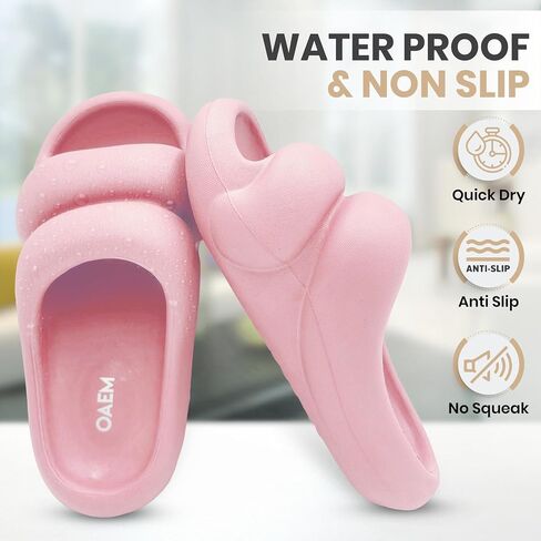 Women's Slides - Non Slip Lightweight Open Toe - Pillow and Cloud Slides - Shower and Bathroom Slides - Quick Drying - Cushion Slides with Extra Thick Sole for Optimal Support - Cloudies Shoes for Indoor and Outdoor - House Slippers for Women - Easy to We in Saudi Arabia