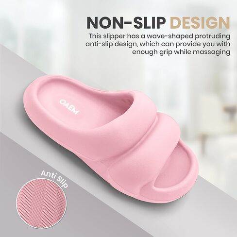 Women's Slides - Non Slip Lightweight Open Toe - Pillow and Cloud Slides - Shower and Bathroom Slides - Quick Drying - Cushion Slides with Extra Thick Sole for Optimal Support - Cloudies Shoes for Indoor and Outdoor - House Slippers for Women - Easy to We in Saudi Arabia