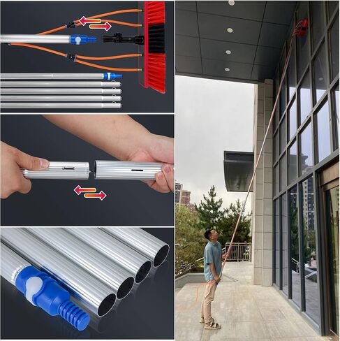 Solar Panel Cleaning Brush, 26 FT Adjustable Water Fed Pole Cleaning Kit, Solar Panel Cleaning Pole and Outdoor Window Washing Equipment in Saudi Arabia