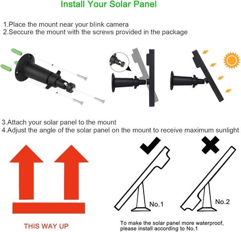 iTODOS 3 Pack Solar Panel تعمل من أجل Blink Outdoor 4 (الجيل الرابع)/Blink Outdoor (الجيل الثالث) XT3 وكاميرا Blink XT/XT2، كابل شحن طاقة خارجي بطول 11.5 قدم، يعمل على تشغيل الكاميرا الوامضة بشكل مستمر - أسود in Kuwait
