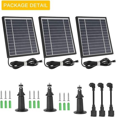 iTODOS 3 Pack Solar Panel تعمل من أجل Blink Outdoor 4 (الجيل الرابع)/Blink Outdoor (الجيل الثالث) XT3 وكاميرا Blink XT/XT2، كابل شحن طاقة خارجي بطول 11.5 قدم، يعمل على تشغيل الكاميرا الوامضة بشكل مستمر - أسود in Kuwait