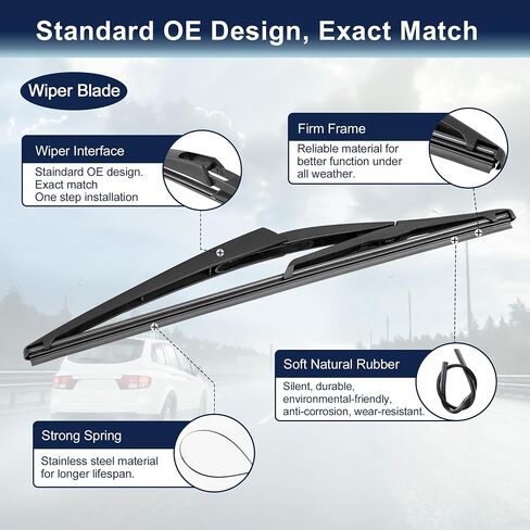 X AUTOHAUX 12" Rear Windshield Wiper Blade Arm Set for Honda Civic Hatchback 01-05 in Saudi Arabia