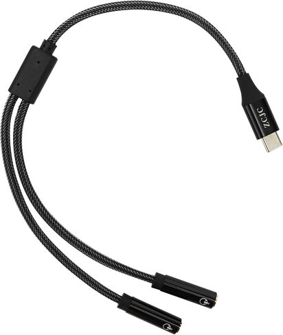 USB Type C to Dual 3.5mm 4-Pole (TRRS) Motherboard Audio Adapter, USB-C Smartphone, Laptop, Tablet to Two Headphones, Speakers, TRRS Microphone in Saudi Arabia