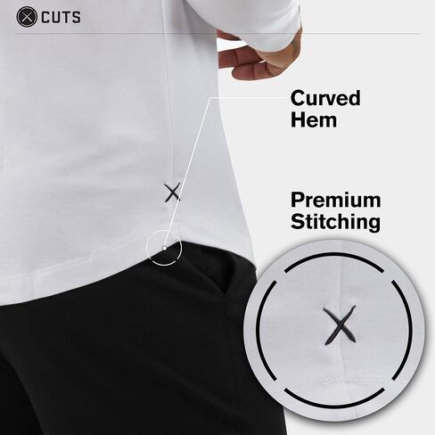 Cuts Clothing Men's AO Hooded Long Sleeve Curve Hem Shirt in Saudi Arabia