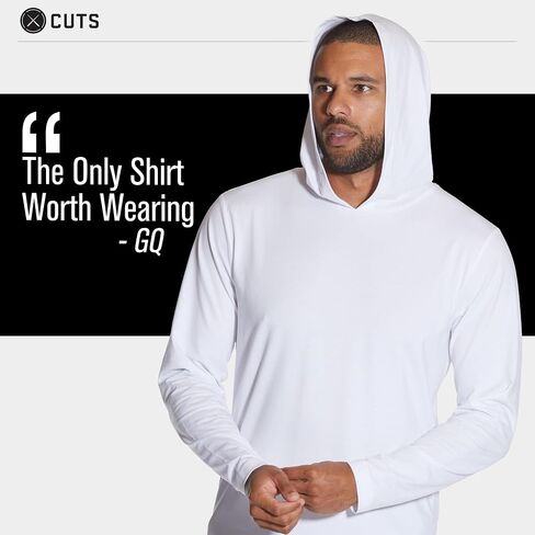 Cuts Clothing Men's AO Hooded Long Sleeve Curve Hem Shirt in Saudi Arabia
