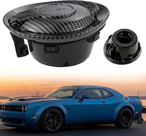 Moonlinks Fuel Filler Door Cap Compatible with 2008-2023 Dodge Challenger Gas Cover Cap Vapor Edition,Fuel Filler Door Cap for 68250120AA,Car Fuel Tank Filler Door Cover Replacement Carbon Fiber in Saudi Arabia