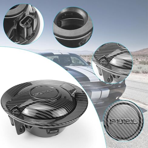 Moonlinks Fuel Filler Door Cap Compatible with 2008-2023 Dodge Challenger Gas Cover Cap Vapor Edition,Fuel Filler Door Cap for 68250120AA,Car Fuel Tank Filler Door Cover Replacement Carbon Fiber in Saudi Arabia
