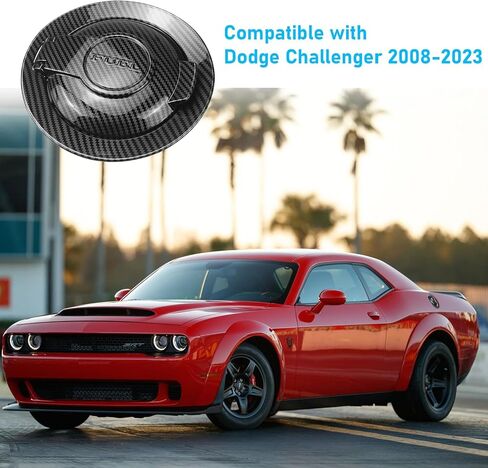 Moonlinks Fuel Filler Door Cap Compatible with 2008-2023 Dodge Challenger Gas Cover Cap Vapor Edition,Fuel Filler Door Cap for 68250120AA,Car Fuel Tank Filler Door Cover Replacement Carbon Fiber in Saudi Arabia