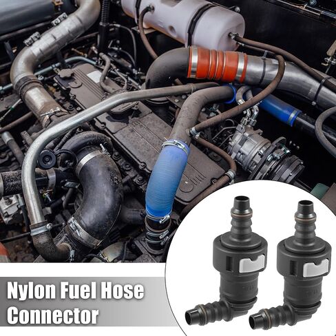 X AUTOHAUX 2pcs Fuel Line Quick Connect 90 Degree Adapter Connector Male 11.8mm to 8mm Nylon Tubing for Fuel Line Hose in Saudi Arabia