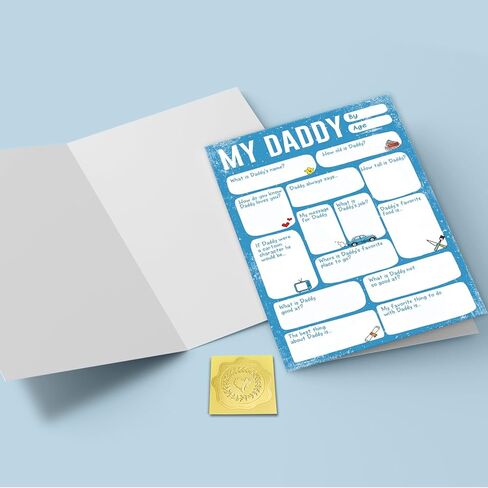 بطاقة عيد الأب DIY للأب، أبي املأ الفراغ في بطاقة شكر من الابن، املأ موقفك بشأن والدك في البطاقة in Kuwait