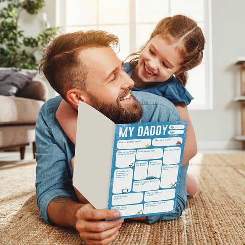 بطاقة عيد الأب DIY للأب، أبي املأ الفراغ في بطاقة شكر من الابن، املأ موقفك بشأن والدك في البطاقة in Kuwait