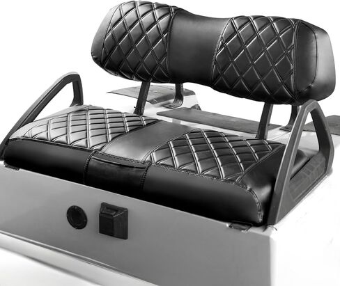 Golf Cart Diamond Seat Covers with Pocket for Yamaha Drive/Drive 2 Original Regular Seat Cushion,Golf Cart Vinyl Replacement Front Seat Cover,No Stapler,Black in Saudi Arabia