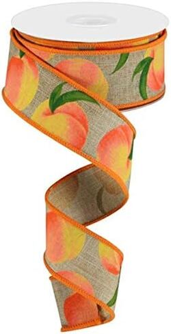 Peaches on Canvas Wired Edge Ribbon, 10 Yards (Cream, 1.5 Inch) in Saudi Arabia