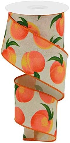 Peaches on Canvas Wired Edge Ribbon, 10 Yards (Cream, 1.5 Inch) in Saudi Arabia