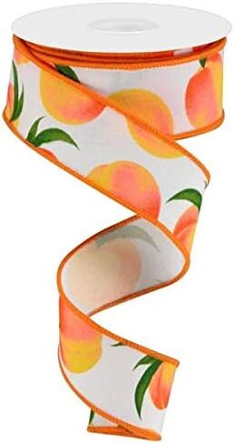 Peaches on Canvas Wired Edge Ribbon, 10 Yards (Cream, 1.5 Inch) in Saudi Arabia