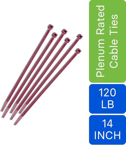Nylon Cable Zip Ties [Pack of 100] – 14.6 in, 50lb, Burgundy, Plenum Rated Heavy Duty Zip Ties | Cable Organizers in Saudi Arabia