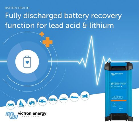 Victron Energy Blue Smart IP22 24-Volt 16 amp 120VAC, 3 Output Battery Charger NEMA 5-15, Bluetooth in Saudi Arabia