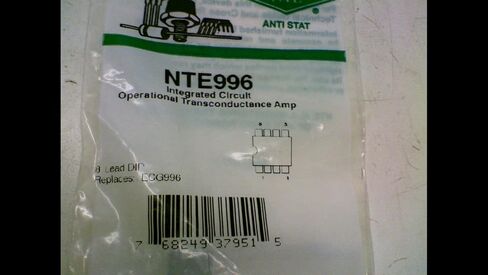 NTE Electronics NTE996 مضخم توصيل تشغيلي للدوائر المتكاملة الخطية، حزمة DIP 8-Lead، تيار متحيز لمضخم 2 مللي أمبير، جهد إمداد تيار مستمر 18 فولت in Kuwait