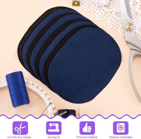 Elbow Patches for Sweaters 8pcs, Sew-On Fabric Repair Patch Oval Elbow Knee Patches for Puffer Down Jackets Shirts Trousers Coat Clothing Holes Fixing in Saudi Arabia