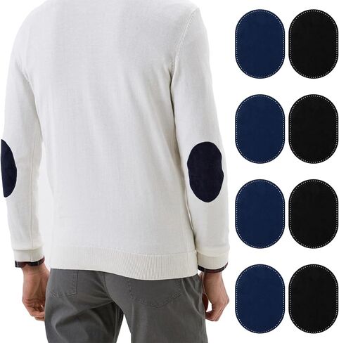 Elbow Patches for Sweaters 8pcs, Sew-On Fabric Repair Patch Oval Elbow Knee Patches for Puffer Down Jackets Shirts Trousers Coat Clothing Holes Fixing in Saudi Arabia