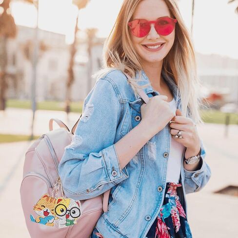 Zakrafo 9PCS Diamond Art Keychains Diamond Art Kits for Adults Keychains Cats and Dogs DIY Keychain for Crafts Gift Keychain Bags Accessories in Kuwait