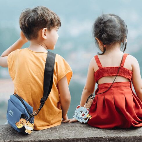 Zakrafo 9PCS Diamond Art Keychains Diamond Art Kits for Adults Keychains Cats and Dogs DIY Keychain for Crafts Gift Keychain Bags Accessories in Kuwait