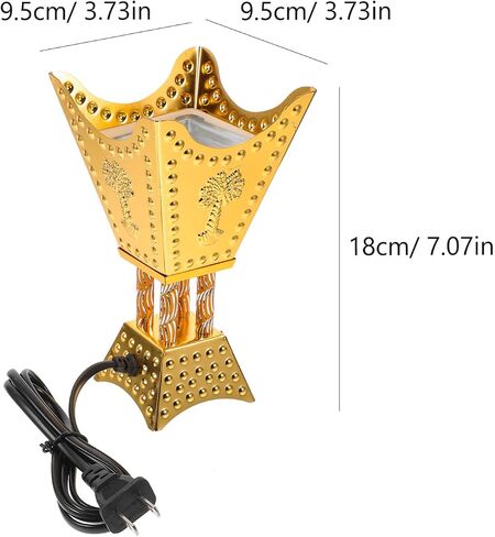 Alipis Bakhoor Electric Incense Burner Oud Frankincense Resin Burner Church Charcoal Electric Burner Arabic Incense Burner Yoga Spa Aromatherapy Burner Home Decor, Golden in Saudi Arabia