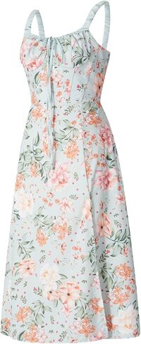 Women Y2k Square Neck Long Dress Low Cut Sleeveless Midi Dress Bustier Lace Trim Spaghetti Strap Going Out Swing Sundress in Saudi Arabia