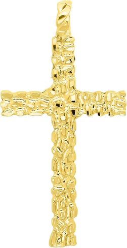 قلادة متقاطعة كبيرة مقاس 33.5 مم × 5.7 سم مطلية بالذهب عيار 14 قيراط in Kuwait