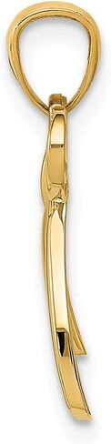 Solid 14k Yellow Gold Small Ribbon Bow Pendant Charm in Saudi Arabia