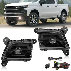 LED Fog Lights Compatible with 2019-2022 Chevy Silverado 1500 2500HD 3500HD, A Pair Of Fog Lights With Daytime Running Lights and Turn Signal Lights in Kuwait