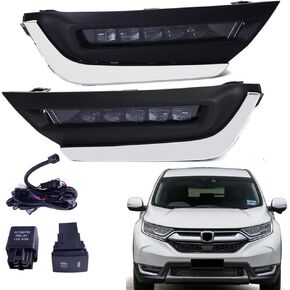 BestParts Pair Fog Lights Set Compatible with Honda CR-V CRV 2017-2019 With Covers & Switch & Brackets and Wiring Kit Replaces HO1038134 HO1039134 71166-TLA-A00 71116-TLA-A00 HO2593141 HO2592141
