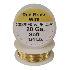 Red Brass Round Wire (Dead Soft) 1/4 LB. Choose Gauge (18 Ga Spool - 50 Ft.)
