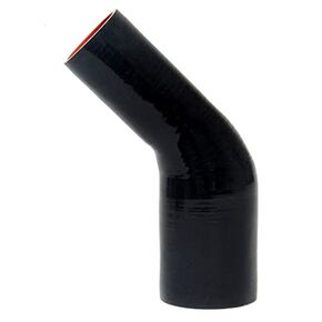 HPS 5/8" - 3/4" ID, Silicone 45 Degree Elbow Reducer Coupler Hose, High Temp 4-Ply Reinforced, Leg Length on Each Side: 4-1/2", 100 Psi Max. Pressure, SER-8848-BLK, Silicone, Black