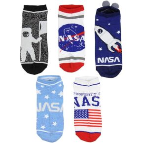 NASA Buzz Aldrin Family Foundation Mens And Womens 5 Pack Ankle Socks
