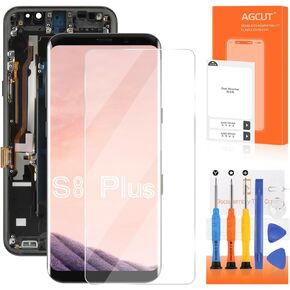OLED for Samsung Galaxy S8 Plus Screen Replacement for Samsung S8 Plus LCD Display G955F G955A SM-G955U LCD Digitizer Touch Screen Assembly Repair Part with Frame(Support Fingerprint)