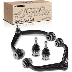 A-Premium Set of 4, (2) Front Upper Control Arm & (2) Front Lower Ball Joint, Compatible with Chevrolet Silverado 2500HD/3500HD 2011-2019, GMC Sierra 2500HD/3500HD 2011-2019