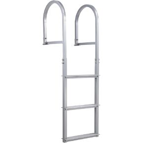 Removable Dock Ladder 3/4/5 Steps,Pontoon Boat Ladder with Anti-Corrosion 6063 Aluminum & Upgraded Widen Nonslip,350lbs Marine Pontoon Boat Dock for Lake/Pool/Boarding/RV,Straight Ladder (3-Steps)
