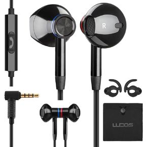 LUDOS NOVA Wired Earbuds in-Ear Headphones, 5 Year Warranty, Earphones with Microphone, 3.5mm Plug-in Ear Buds Calls Compatible with iPhone, Laptop, Computer, School Students, Kids, Women, Small Ears