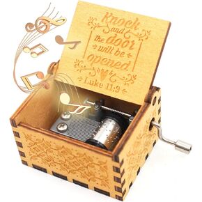 Wooden Music Box – Christian Music Box, Luke 11:9,Faith Gifts for Friends, Women, Kids, Families– 1 Set in Kuwait