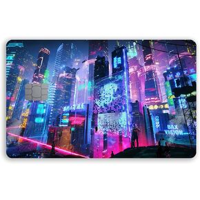2PCS Cyberpunk Small Chip Credit Card Stickers Slim Waterproof Anti-Wrinkling Removable Vinyl Decals Debit Card Skin Cover in Saudi Arabia
