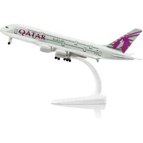 1/300 طائرة دييكاست نموذج طائرة قطر A380 للمجموعات والهدايا